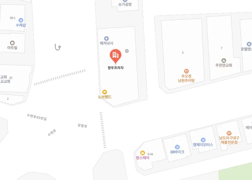 정우프라자 위치 지도